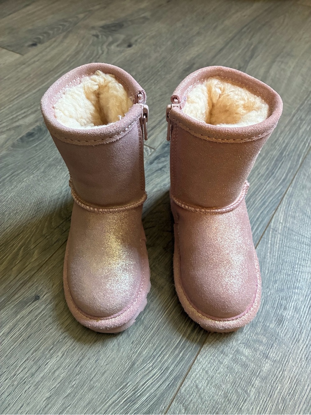 Bearpaw Toddler Girls Elle Zipper Boots Sparkly Pink Size 6